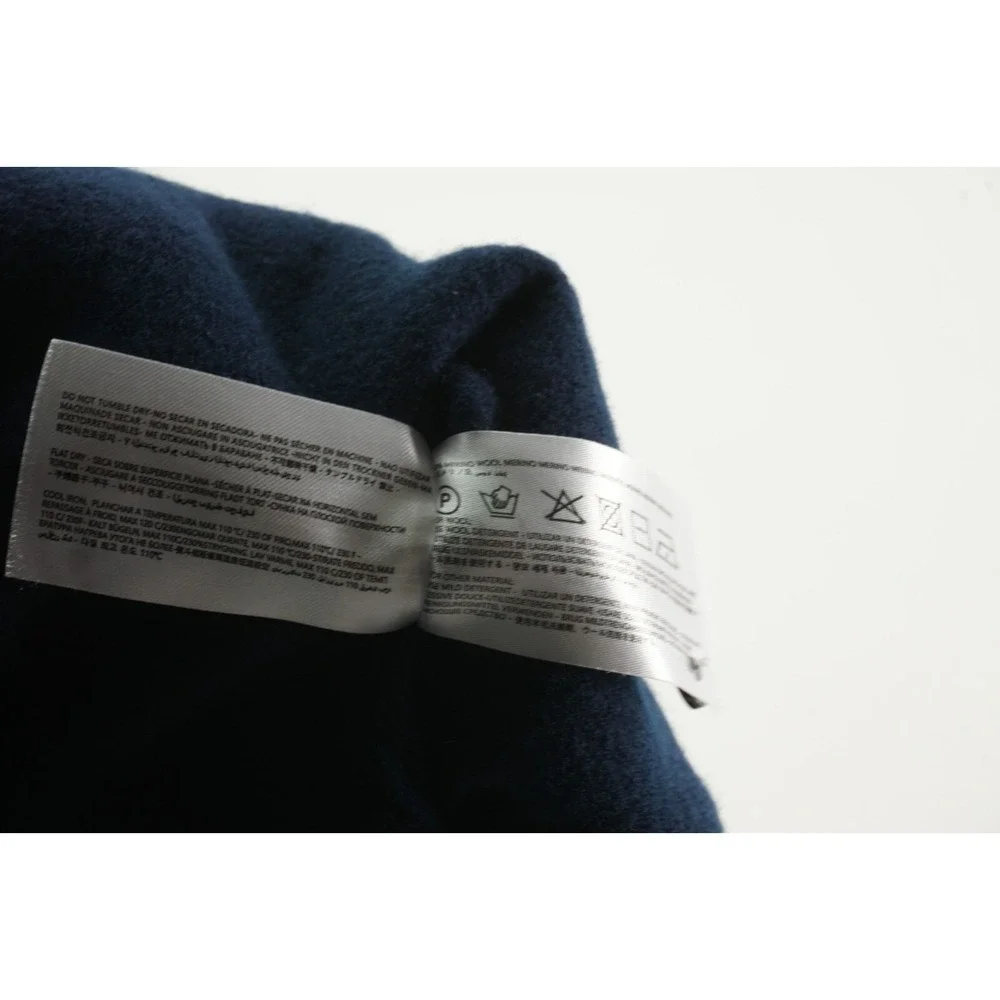 Collars & Co Australian Merino Wool Polo Sweater Women's XL Navy Blue Knit‎